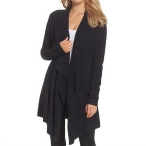Barefoot Dreams Cozy chic lite black waterfall cardigan sz L/XL